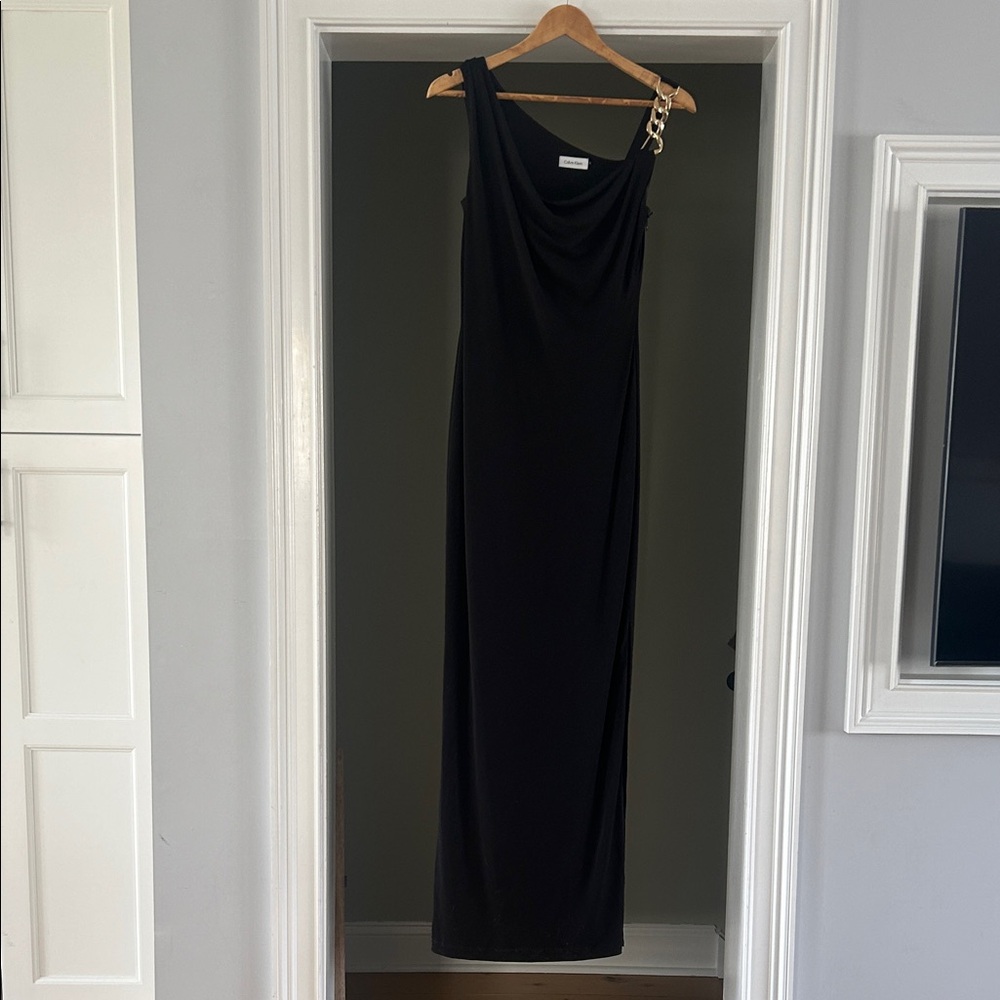 Calvin Klein Black One Shoulder Dress